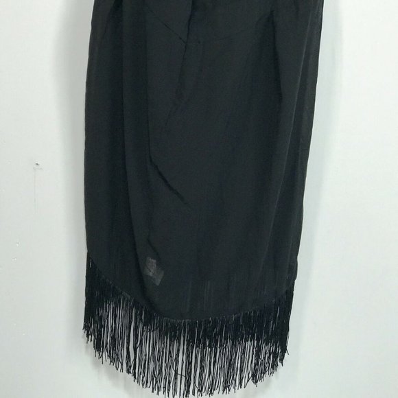 Pretty Little Thing Asymmetric Fringe Beach Dress, Women's Size 16 - Black - Picture 6 of 10